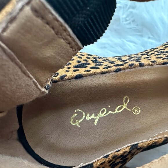 Qupid Animal Print Strappy Stacked Zip-Back Closure Heels Size 8 - Picture 4 of 13